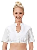 Himmelreich Dirndlbluse mit Stehkragen Weiss - 100% Baumwolle-XS