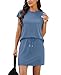 Sampeel Two Piece Skirt Sets for Women 2026 Cap Sleeve Tops Tennis Skirt Cruise Essentials Resort Athletic Active Wear Beach Vacation Summer Travel Golf Casual Steel Blue XL