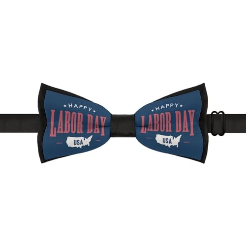 GoasNei Happy Labor Day Bow Tie for Men Adjustable Necktie Funny Tie Neck Ties for Weddings Party