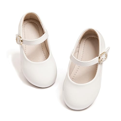 Image of PHIRAMIN Toddler Flower Girl Dress Shoes - Little Girl Mary Janes Flats Wedding
