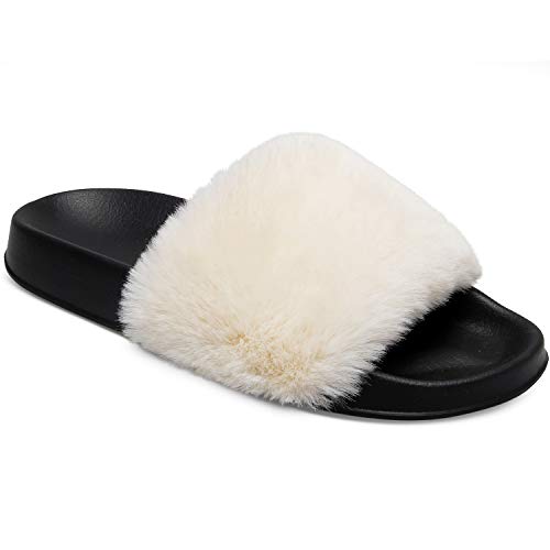 Image of Spesoul Slides for Women Womens Slippers Fur Fuzzy Fluffy for House Bedroom
