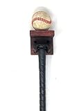 MWCSPORTS Full Size Bat and Ball Rack/Softball Holder Wall Mount Wood Display (Cherry)