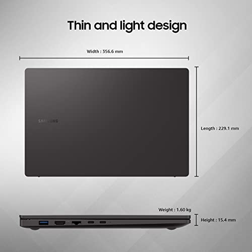 Image of Samsung Galaxy Book2 Intel 12th Gen core i5 39.6cm (15.6 inch) FHD LED Thin & Light Laptop (8 GB /256 GB SSD /Windows 11 /MS Office /Backlit Keyboard /Finger Print Reader /Graphite /1.57Kg), NP750XED-KB1IN