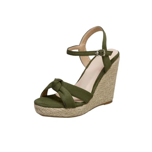 Women's Summer Wedge Shoes Sandals For Women Knitted Wedge High Heels Flip Flops