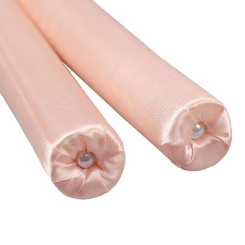zalati Hair Curler Curling Rod Silk Headband with Clip Foam Heatless Ribbon Band Soft Wave for DIY Hair Styling Kit - Pink - Image 3
