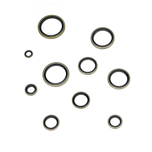 Aiyomi 150 Stück Hydraulik Dichtringe mit Gummilippe, M6-M24 Ölablassschraube Dichtring Bonded Seal Dichtring, Dichtungsringe Sortiment