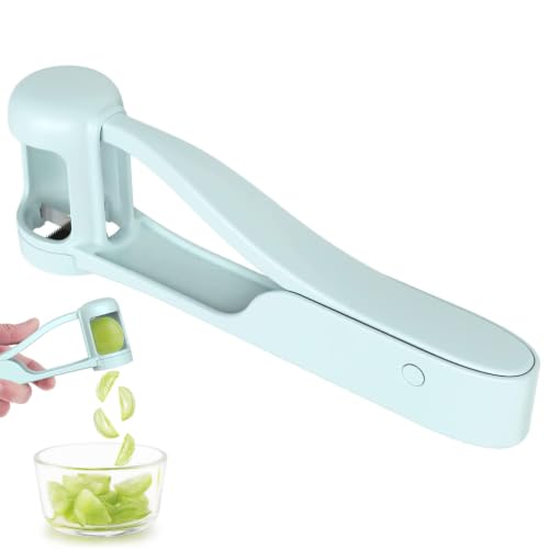 Image of WhiteRhino Grape Cutter Grape Slicer for Toddlers,Grape Cherry Tomato Strawberry Cutter Quarter Slicer tool For Vegetable Fruit Salad Cake Decoration,Stainless Steel kitchen Gadget Fruit cutter(Bule)