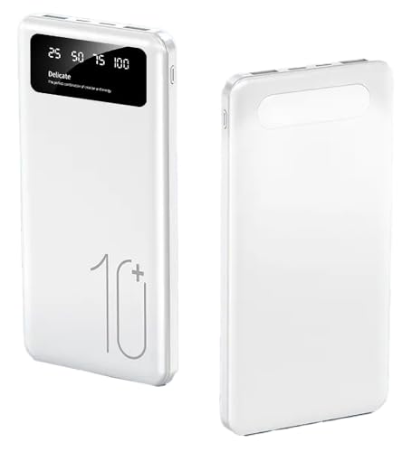 Slim Power Bank Compatible with Xiaomi 12/12S/12T/12X/11/11T/11i/Mi/Pro/Plus/Ultra/Lite/5G at 22.5W, 10000mah Battery Backup Charger, BRIGHT LED LIGHT, 4 Ports, Digital Status Display Plus 3 USB Cable