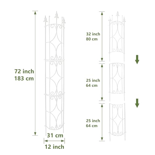 Thealyn Garden Trellis 2 Pack 72'' H x 12'' W Metal Plant Trellis Indoor/Outdoor Metal Garden Trellis Plant Trellis for Potted Plants Climbing Houseplants Flowers by Thealyn - Image 2