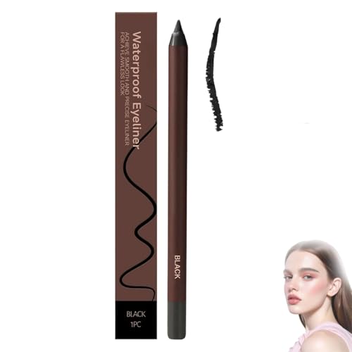 Delineador De Ojos Impermeable De 24h,2 En 1 Lápiz Eyeliner Impermeable,De Larga Duración Sin Mancha De Desvanecimiento,Para Lápiz Afilable Para Miradas Cotidianas Y Audaces (Negro)