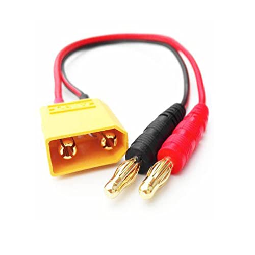 Boladge 2-Pack Conector Macho XT90 a 4.0mm 4mm Banana Plug Bullet Conector Macho RC Cable de Carga con 30CM 12AWG Cable de Silicona Cover