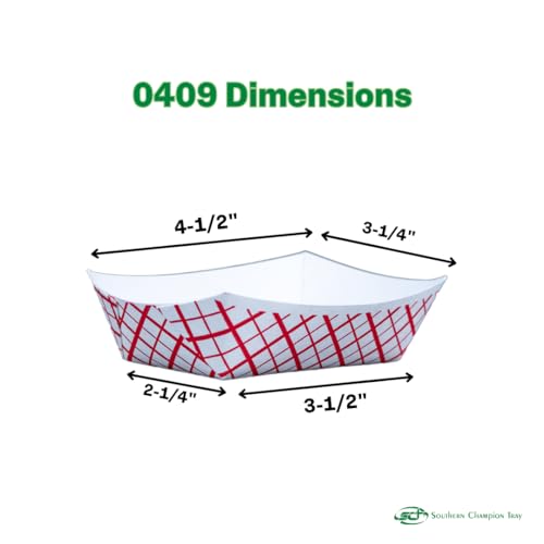 Southern Champion Tray 0409 #50 Southland Paperboard Food Tray, 1/2 lb Capacity, Red Check (Case of 1000) by SOUTHERN CHAMPION TRAY - Image 6