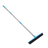 Zerodis Teleskopischer Multifunktionaler Bodenteppichbesen Zum Entfernen von Haustierfrisuren mit Gummi -Bürstenkopf und Gebauter Kante Zum Entfernen von Haus und Haustieren (Pink) (Blue)