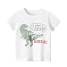 Genérico Camisetas cortas para niños, ropa de dinosaurio para niños de 1 a 7 años, camisetas de manga para niños pequeños, camisetas de cuello redondo de dibujos Tela De Saco Navidad