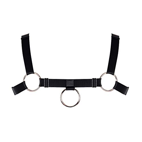 Men's body harness chest strap Punk gothic Stretchy fabric Adjustable size belt Shoulder strap Top