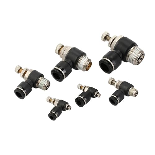 Conectores neumáticos BSPT M5 PL8 de codo rápido y liberación segura para aire, 10 unidades 5