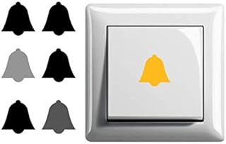 Generisch 6 pegatinas para interruptor de timbre (246/6/3) (amarillo brillante, 1,5 x 1,5 cm)