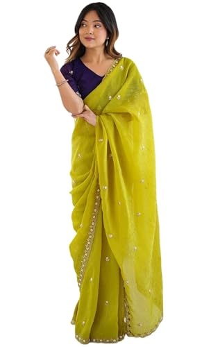 Image of Women's Kanjivaram Soft Silk Saree Pure Silk with Unstitched Blouse Piece for Wedding