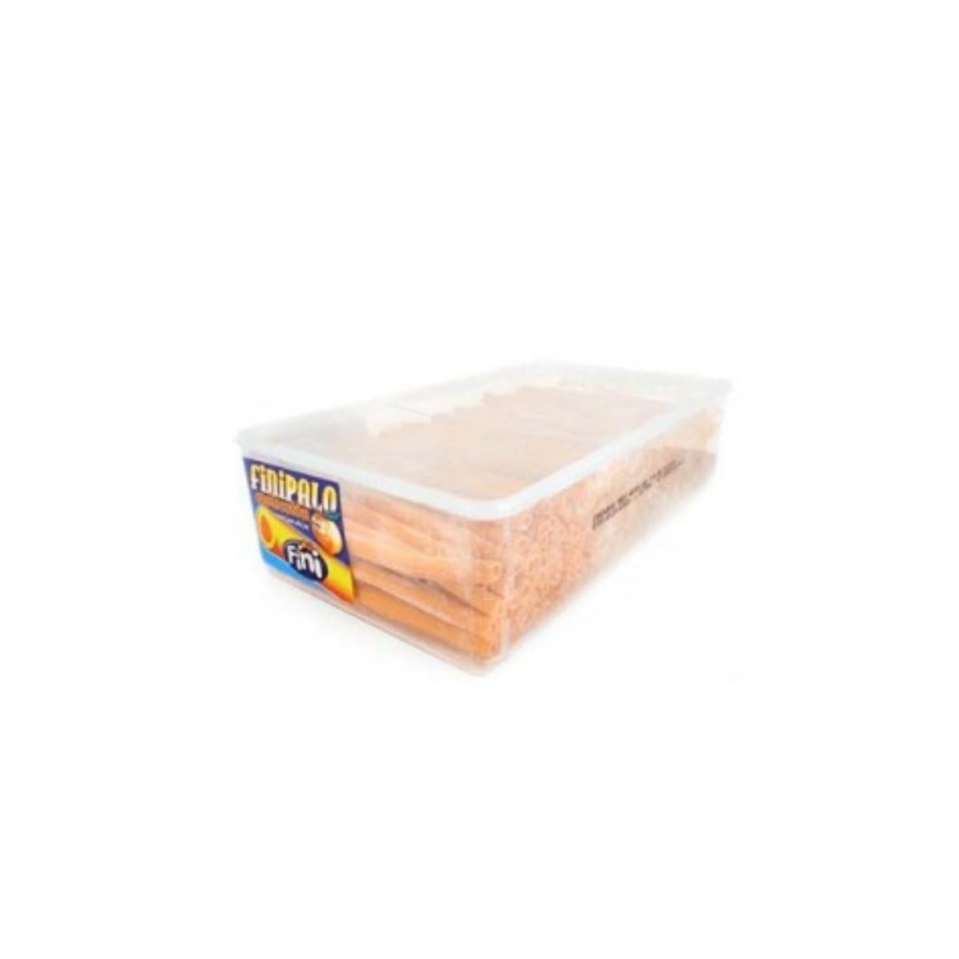 Finipalo, deliciosos palitos de sabores rellenos de regaliz de Fini.. Estuche 200 unidades. Chuches,caramelos, piñata, cumpleaños, gominolas, regaliz de sabores. (Melocotón)
