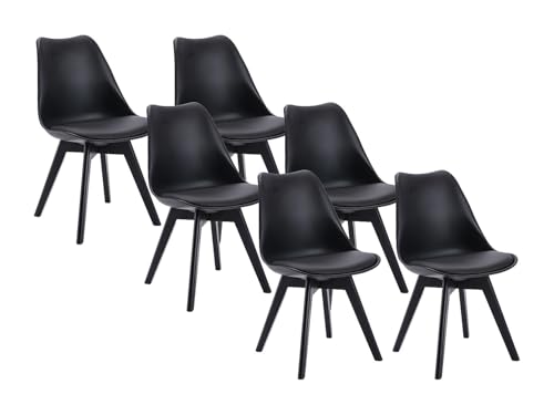 Vente-unique - Silla Jody - L 49cm x A 57cm x H 82cm - PVC - Negro