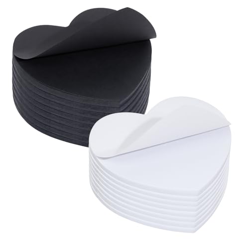 Notes autocollantes papier kraft cœur noir blanc pour en finir avec les mémos qui se décollent