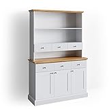 Im Lieferumfang enthalten ist die Kommode, optional das Aufsatzregal, eine bebilderte Montageanleitung und das notwendige Montagematerial.