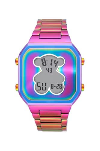 TOUS Reloj Digital con Brazalete de Acero IP iridscente D-Bear