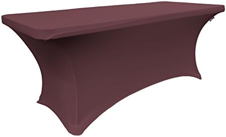 LA Linen Spandex Table Cloth for a 6-Feet Rectangular Table, 72 by 30 by 30-Inch, Black