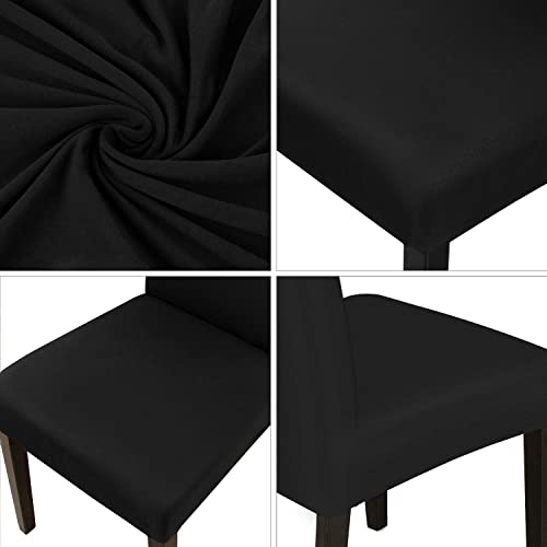Jqinhome Dining Room Chair Covers Set Of 8, High Stretch Chair Slipcover Removable Washable Chair Seat Protector Cover For Home Party Hotel Wedding Ceremony (Black) #TOP6