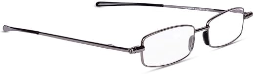 READ40 Vale Full Frame Metal Rectangular Reading Glasses for Men &amp; Women with Acrylic Lenses, UV400 Protection | Anti-Stra...