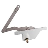Brixwell Dyad Casement Window Operator Left Hand, White Finish, Metal Truth Style Dual Arm Mechanism, 5' Base, 6-11/16' Arm Length, Fit Awning Window Operator, Truth Window Crank, and Casement Systems