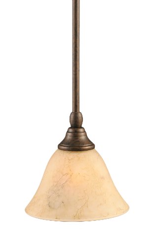 Toltec Lighting 23-Brz-508 Stem Mini-Pendant Light Bronze Finish With Italian Marble Glass, 7-Inch #TOP8