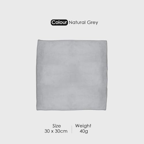 Image of HOUSSE Microfiber Face Towels | Ultra Absorbent, Odour-Free, Quick Dry 550 GSM Face Towel for Home, Gym, Travel, Running and Personal Use | 30x30 cm | Cadet & Natural Grey Pack of 4
