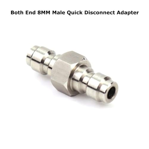 VaVoger Double 8MM Male Quick Disconnect Coupling Adapter, Stainless Steel Air Fill Station, Universal Double Male Fill Nipple for PCP Foster Paintball Airsoft Air Gun Tool Fittings