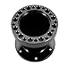 Steering Wheel Spacer Hub 3inch, Car Steering Wheel Hub Adapter Extension Spacer Kit Universal 6 Holes Steering Wheel Spacer for Most Cars Karts Solid Aluminum Spacer (Black)