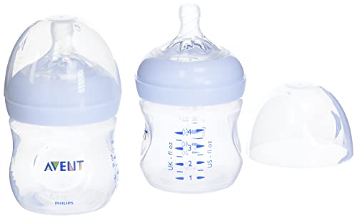 Philips Avent Natural Baby Bottle 4oz, Clear, Pack of 2, SCF010/27