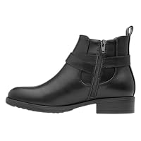 Womens Ladies Girls Black Zip Up Ankle Boots Casual School Office Winter Size 4-8