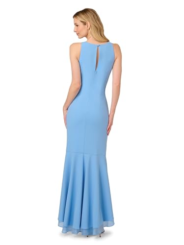 Image of Adrianna Papell Ruffle Crepe Halter Gown