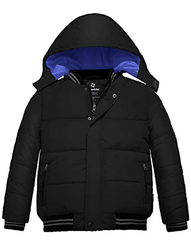 Wantdo Giacca Invernale Bambino Caldo Fleece Outdoor Cappotto Nero 152-158