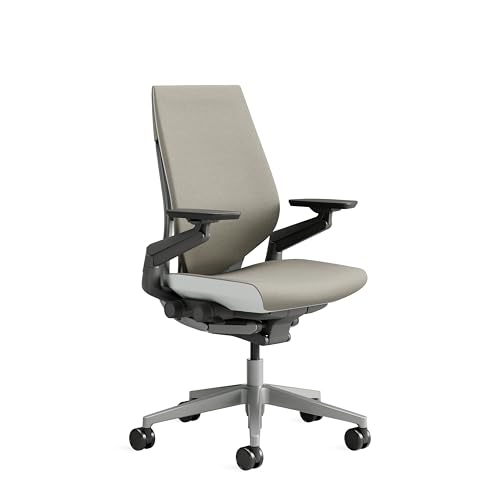 Steelcase Gesture, silla de oficina ergonómica con brazos 360º y sujeción lumbar regulable Trufa; Fabricado en Europa