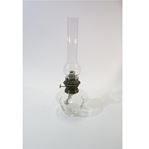 Illuminazione d'epoca Lume Lampada a Petrolio in Vetro e Tubo Paralume in Vetro