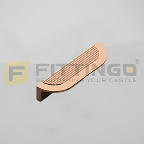 Image of VEZEL Aluminium Wardrobe Handle - Modern Cabinet Pull for Wardrobe, Drawer & Cabinets Furniture, PVD Rose Gold Finish,160mm - Pack of 2-| 3 Years Warranty |