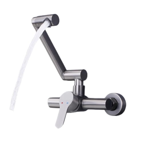 Mitigeur mural eau chaude froide doré | Robinet orientable lavabo