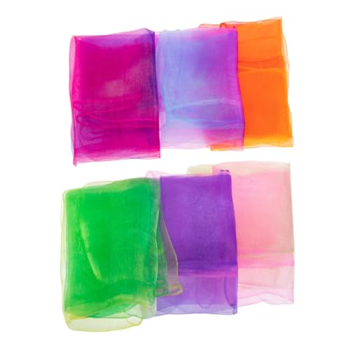 AOKWAWALIY 6pcs Juggling Scarves Dance Juggling Playset Dance Scarves for Ribbon Scarves Dance Props Children Play Scarves Juggling Dance Scarves Colorful Performance Scarves Silk