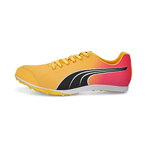 PUMA Mens Evospeed Crossfox Track and Field Shoe, Sun Stream-Sunset Glow-PUMA Mens Black, 11.5