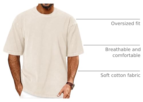 Image of Oversized Tshirts for Men Short Sleeve Vintage Washed Basic Loose Tees 2026