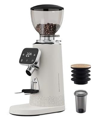 Tuni G3 Commercial 64mm Flat Burr Coffee Grinder, 100 Grind Settings, Ivory