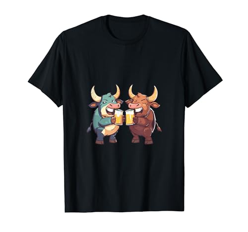 Funny Bull With Beer | Equipo de fiesta de cumpleaños Camiseta