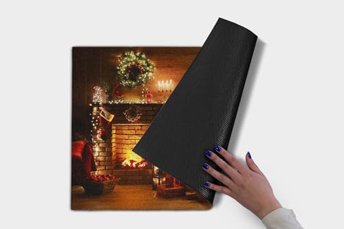 Tapis résistant maintien de la propreté 60x40cm paillasson sapin de Noël
