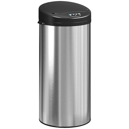 HOMCOM Poubelle de cuisine automatique 30 L en acier...